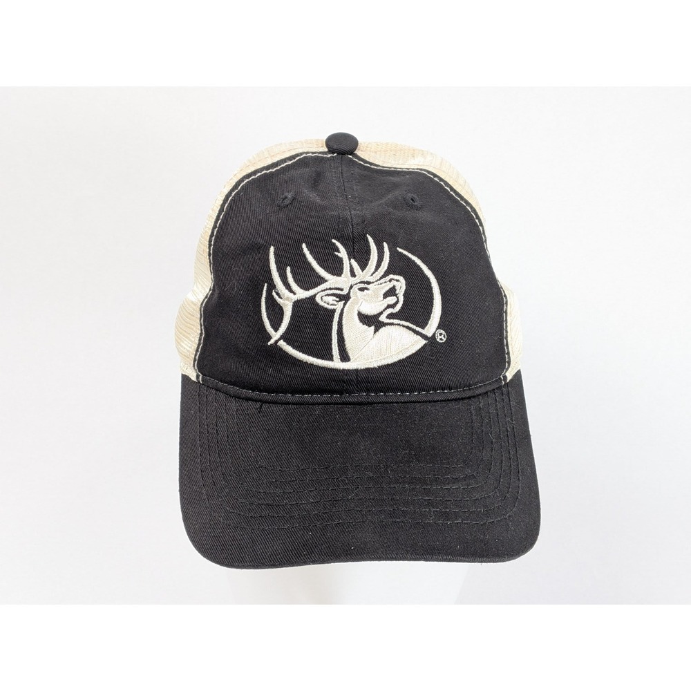Rymaco Trucker Hat Black Beige Deer Buck Logo Cotton Blend Adjustable Snapback